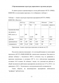 Анализ эффективности управления предприятия ФГУП «Российский федеральный ядерный центр - Всероссийский научно-исследовательский институт экспериментальной физики