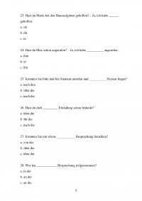 Немецкий язык, Kontrolltest, 1 семестр Образец 26414