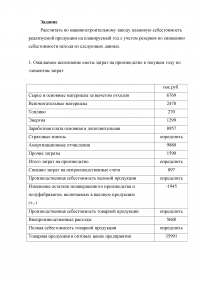 Корпоративные финансы: Плановая себестоимость реализуемой продукции машиностроительного завода Образец 2849