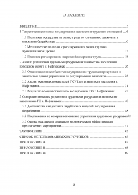 Управление трудовыми ресурсами и занятостью в муниципальном образовании Образец 41056