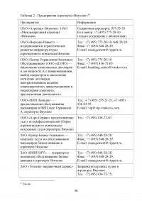 Совершенствование системы обслуживания VIP пассажиров в аэропорту «Внуково» Образец 43121