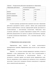 Статистические ряды распределения Образец 57413