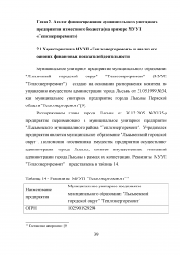 Финансирование муниципальных унитарных предприятий за счет местного бюджета: проблемы и пути их решения Образец 88858