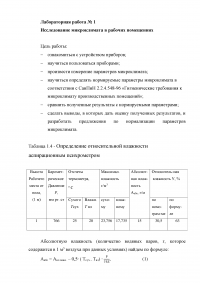 Микроклимат в рабочих помещениях; Загазованность воздуха экспрессным методом; Естественная освещенность производственных помещений. Образец 8002