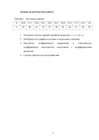 Эконометрика, 4 задания: Линейная модель парной регрессии; Коэффициенты корреляции и эластичности; Прогноз. Образец 92586