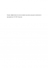 Оценка эффективности использования трудовых ресурсов химического предприятия АО «ОХК Уралхим» Образец 118773