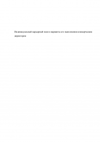 Индивидуальный карьерный план и варианты его выполнения коммерческим директором Образец 120807