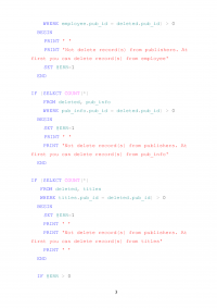 SQL: Триггер для запрета удаления строк таблицы «publishers» Образец 120414