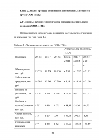 Совершенствование организации автомобильных перевозок грузов Образец 13939